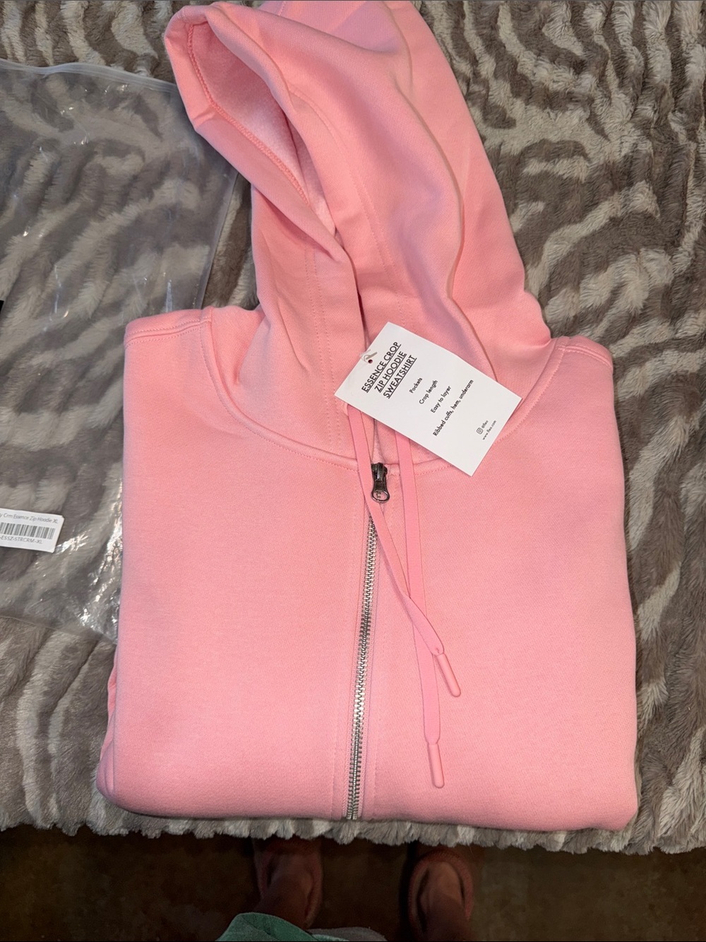 Fleo Pink Zip-Up Bomber Hoodie Jacket